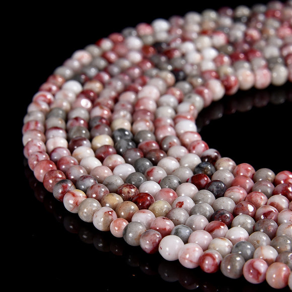 Natural Rare Cinnabrite, Cinnabar in Quartz Gemstone Grade AA Round 2MM 3MM 4MM Loose Beads 15 inch Full Strand(P104)