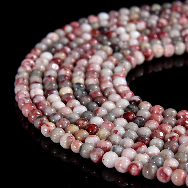 Natural Rare Cinnabrite, Cinnabar in Quartz Gemstone Grade AA Round 2MM 3MM 4MM Loose Beads 15 inch Full Strand(P104)