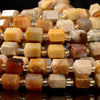 Natural Crazy Lace Agate Gemstone Faceted Round Tube Hexagon 10X8MM Loose Beads (D720)