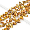 Fireball Baroque Freshwater Golden Pearl Gemstone Baroque 14-17MM Loose Beads (S32)