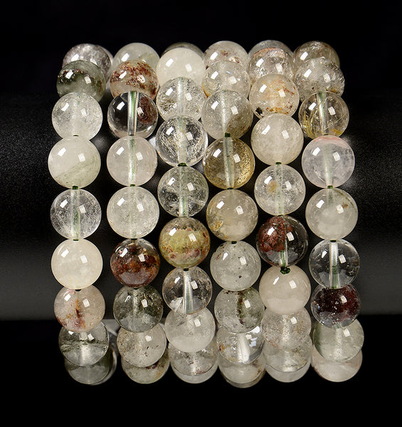 Green Phantom Quartz Gemstone Round Bracelet 7MM 8MM 10MM 11MM 12MM 13MM 7.5 inch 8 inch Strand (S52)