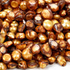 Fireball Baroque Freshwater Yellow Orange Pearl Gemstone Baroque 8-10MM Loose Beads 7 inch Half Strand (80018906-S32)