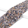 Natural Tiffany Stone Purple Fluorite in White Opal Gemstone Grade A 4MM Micro Faceted Round Loose Beads 15 inch Full Strand (80018258-P100)