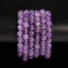 Natural Lavender Amethyst Gemstone Round Bracelet 8MM 7.5 inch Strand (80020981-S54)