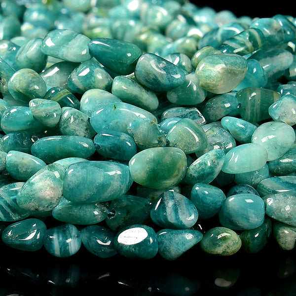 Russian Amazonite Gemstone Pebble Nugget 6-8MM Loose Beads (D663 )
