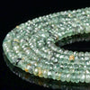 Natural Rare Mica In Green Kyanite Gemstone Grade AAA Micro Faceted Rondelle 3X2MM 4X2MM Loose Beads (P89)