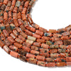 Natural Sunstone With Apatite Gemstone Faceted Round Tube 14X8-16X9MM Loose Beads (D641)
