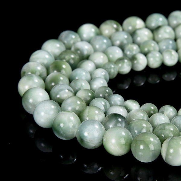 Chatoyant Green Moonstone Gemstone Grade AAA Round 5MM 6MM 7MM 8MM 9MM 10MM Loose Beads (D564)