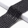 Natural Black Lava Gemstone Rondelle Heshi Slice 4X2MM 6X3MM Loose Beads (D646)