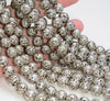 6mm Silver Plated Lava Gemstone Grade AAA Round Loose Beads 15.5 inch Full Strand (80006865-A226)