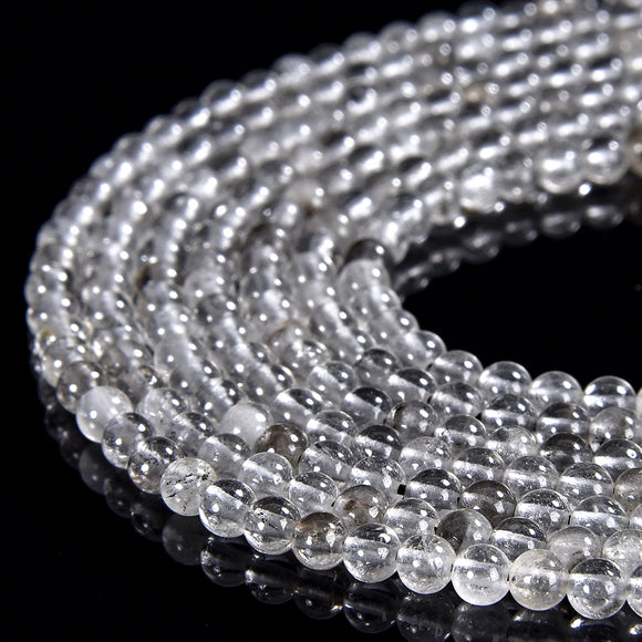 Natural Herkimer Diamond Crystal Gemstone Round 2MM 3-4MM Loose Beads 15 inch Full Strand (P104)