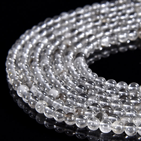 Natural Herkimer Diamond Crystal Gemstone Round 2MM 3-4MM Loose Beads 15 inch Full Strand (P104)