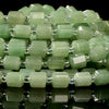 Natural Green Aventurine Gemstone Faceted Round Tube Hexagon 10X8MM Loose Beads (D723)