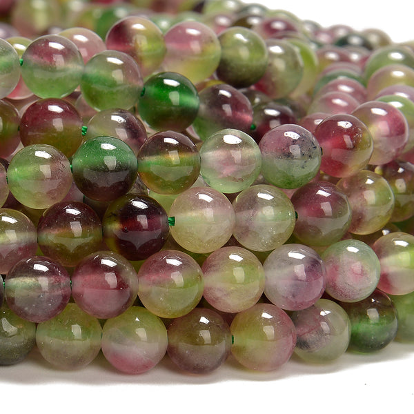 Fluorite Color Jade Gemstone Round 8MM Loose Beads 14.5 inch Full Strand (80020101-D619)