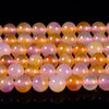 Yellow Pink Jade Gemstone Round 8MM Loose Beads 14.5 inch Full Strand (80020235-D629)