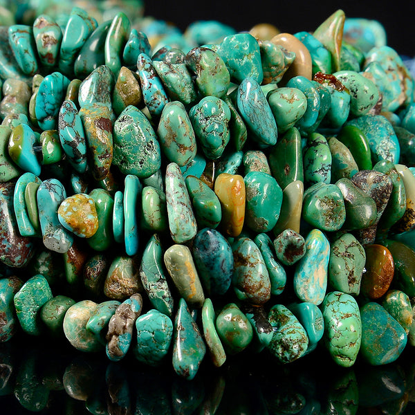 Natural Turquoise Gemstone Pebble Nugget Chip 11-8MM 15-10MM 17-12MM Loose Beads (D661)