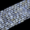 Natural Chalcedony Blue Lace Agate Gemstone Faceted Cylinder Round Tube 12X8MM Loose Beads (D663 )