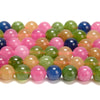 Tourmaline Color Jade Gemstone Round 8MM Loose Beads 14.5 inch Full Strand (80020107-D619)