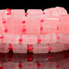 Natural Rare Pink Mangano Calcite UV Reactive Gemstone Faceted Cylinder Round Tube 12X8MM Loose Beads (D712)