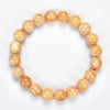 Natural Yellow Feldspar Sunstone Gemstone Round Bracelet 8MM 10MM 7.5 inch Strand (S22)