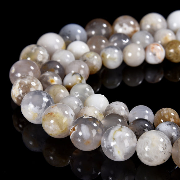 Natural Purple White Opal Gemstone Grade AA Round 8MM 10MM Loose Beads (D548)