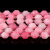 Pink Jade Gemstone Faceted Prism Double Point Cut 8MM Loose Beads (D625)