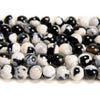 Black White Fire Agate Gemstone Round 6MM 8MM 10MM Loose Beads (D699)