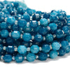 Apatite Blue Jade Gemstone Faceted Prism Double Point Cut 8MM Loose Beads (D634)