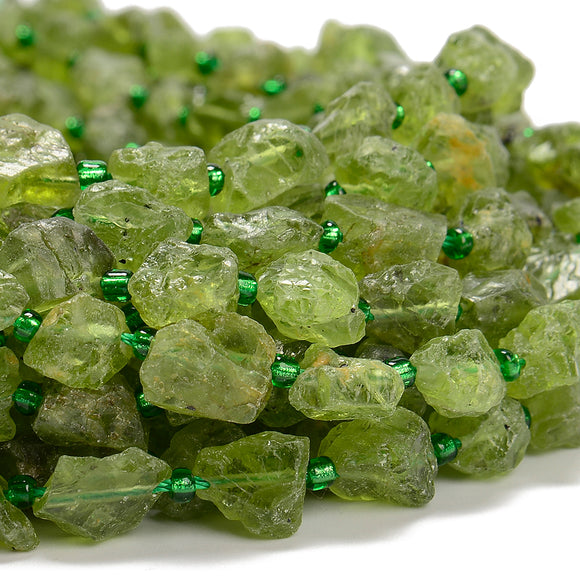 Natural Rough Peridot Gemstone Grade AAA Nugget 6-8MM 8-10MM Loose Beads (D602)