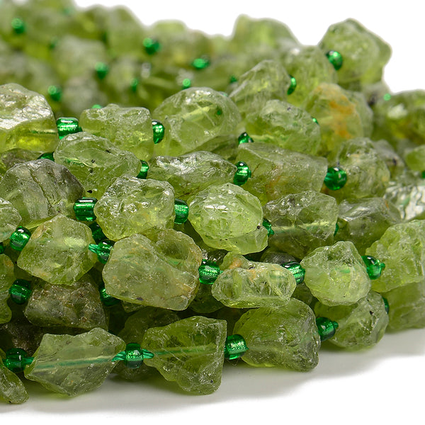 Natural Rough Peridot Gemstone Grade AAA Nugget 6-8MM 8-10MM Loose Beads (D602)