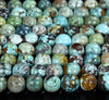 Natural Turquoise Gemstone Grade AA Round 5MM 6MM Loose Beads 7 inch Half Strand (P102)