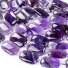 Natural Amethyst Gemstone 30X20MM Rectangle Loose Beads (D419)