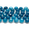 Apatite Blue Jade Gemstone Faceted Prism Double Point Cut 8MM Loose Beads (D634)