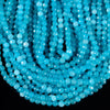 Aqua Blue Jade Gemstone Facetecd Round 6MM Loose Beads (D631)