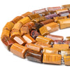 Natural Yellow Mookaite Gemstone 12X8MM Faceted Cylinder Round Tube Loose Beads (D464)
