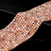 Natural Sunstone Gemstone Grade AA 4MM Micro Faceted Round Loose Beads 15 inch Full Strand (80018233-P98)