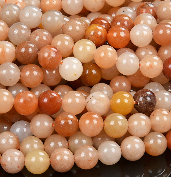 Natural Orange Aventurine Gemstone Round 6MM 8MM Loose Beads (D507)