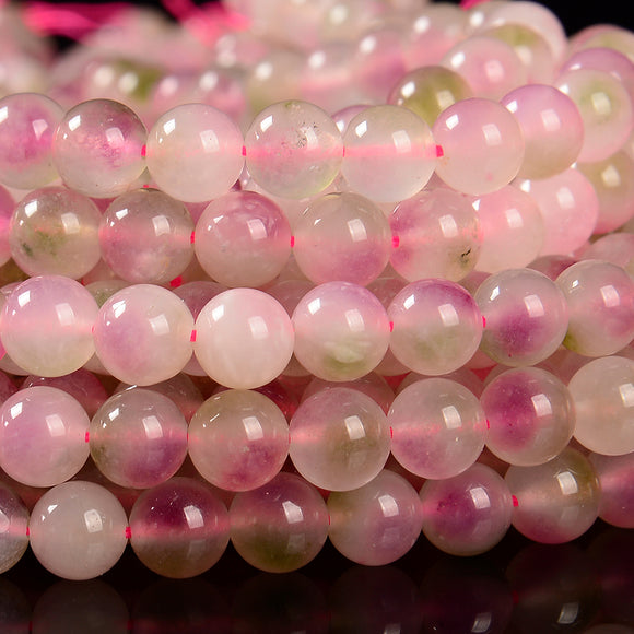 Pink Purple Jade Gemstone Round 8MM Loose Beads 14.5 inch Full Strand (80020104-D619)