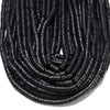 Natural Black Lava Gemstone Rondelle Heshi Slice 4X2MM 6X3MM Loose Beads (D646)