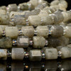 Natural Labradorite Gemstone Faceted Round Tube Hexagon 10X8MM Loose Beads (D724)