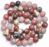 6mm Blossom Jasper Gemstone Yellow Red Round Loose Beads 15 inch Full Strand (80005995-M39)