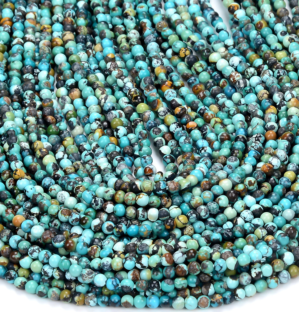 2mm 3mm 4mm Smooth Round Turquoise Gemstone Beads 15.5 Inches Strand # –  QualityBeadMart