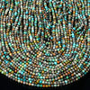 Natural Turquoise Gemstone Grade AA 3-4MM Micro Faceted Round Loose Beads 15 inch Full Strand (80018165-P93)