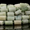 Natural Burma Jade Gemstone Faceted Cylinder Round Tube 10X5MM 11X7MM 12X8MM Loose Beads (D712)