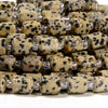 Natural Dalmatian Jasper Gemstone Faceted Round Tube Hexagon 10X8MM Loose Beads (D724)