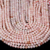 Natural Pink Opal Gemstone Micro Faceted Round 5MM 6MM Loose Beads 15 inch Full Strand (P97)