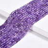 Natural Amethyst Gemstone Grade AAA Faceted Diamond Cut Cube 2MM Loose Beads (P116)