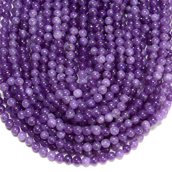 Amethyst Purple Jade Gemstone Round 6MM Loose Beads 14.5 inch Full Strand (80020212-D627)