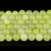 Yellow Green Jade Gemstone Round 8MM Loose Beads 14.5 inch Full Strand (80020239-D629)