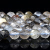 Natural Phantom Rutilated Quartz Gemstone Grade A Micro Faceted Round 6MM Loose Beads (P101)